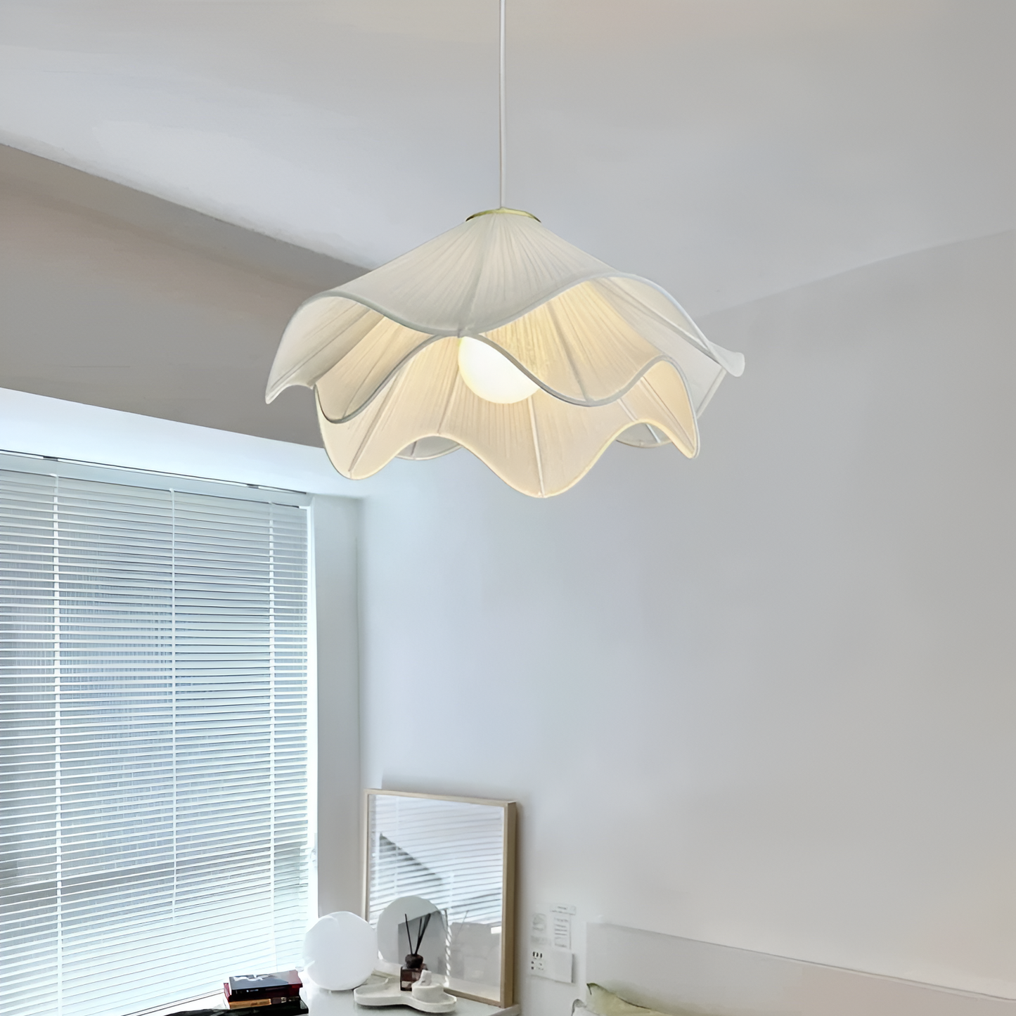Sora | Japandi Fabric Pendant Light, Dimmable