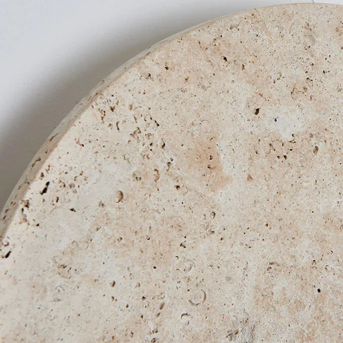 Vida | Natural Travertine Stone Round Wall Light