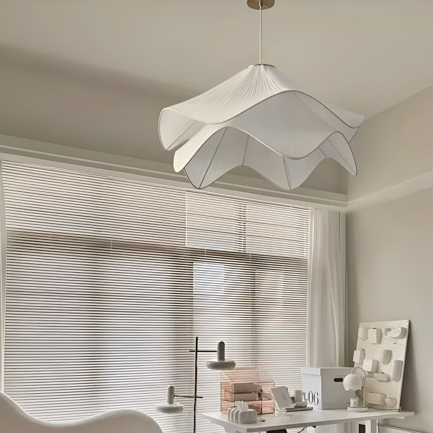 Sora | Japandi Fabric Pendant Light, Dimmable