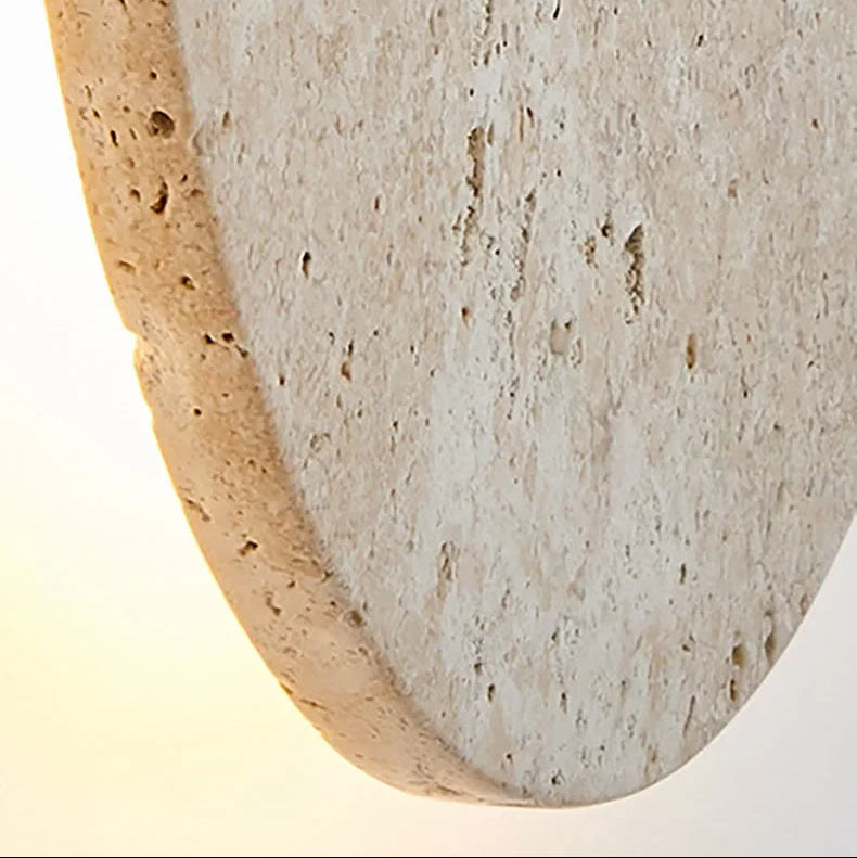Vida | Natural Travertine Stone Round Wall Light