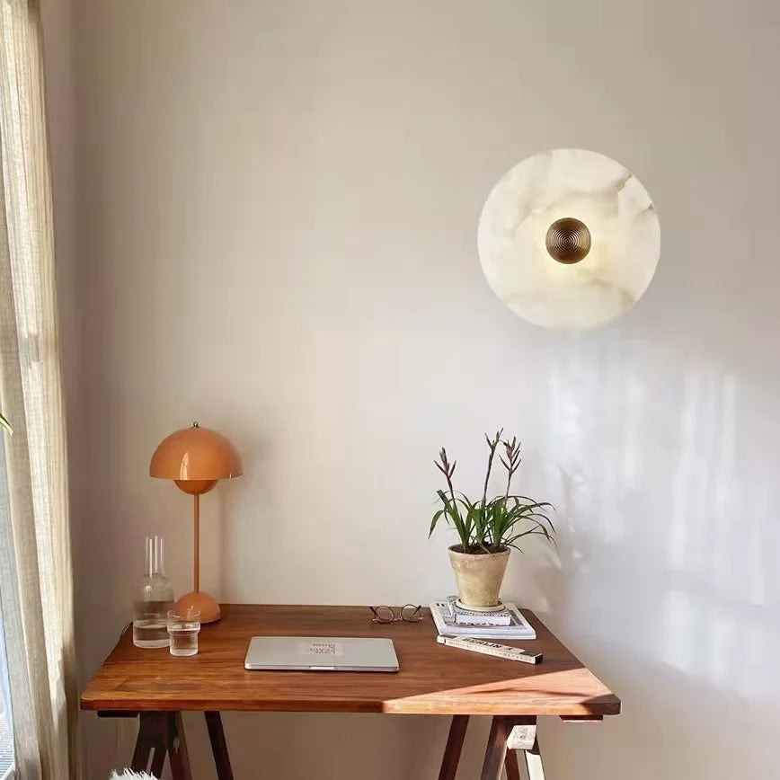 Elara | Soft Glow Alabaster Wall Lamp