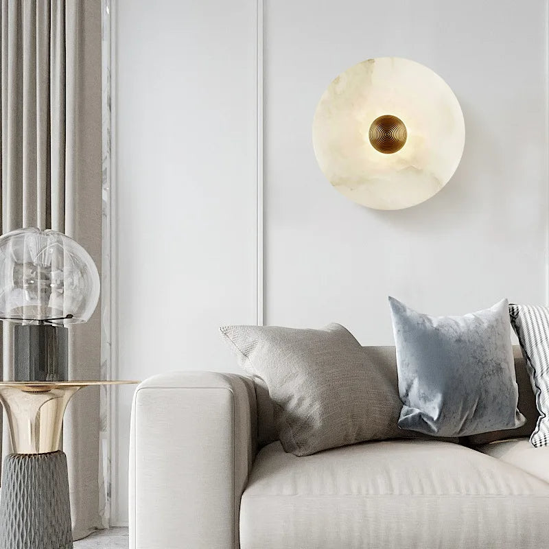 Elara | Soft Glow Alabaster Wall Lamp
