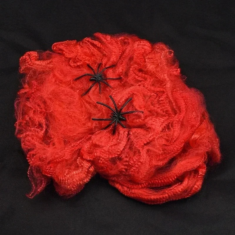 Stretchy Spider Web Cobweb with Spiders - Halloween Decor