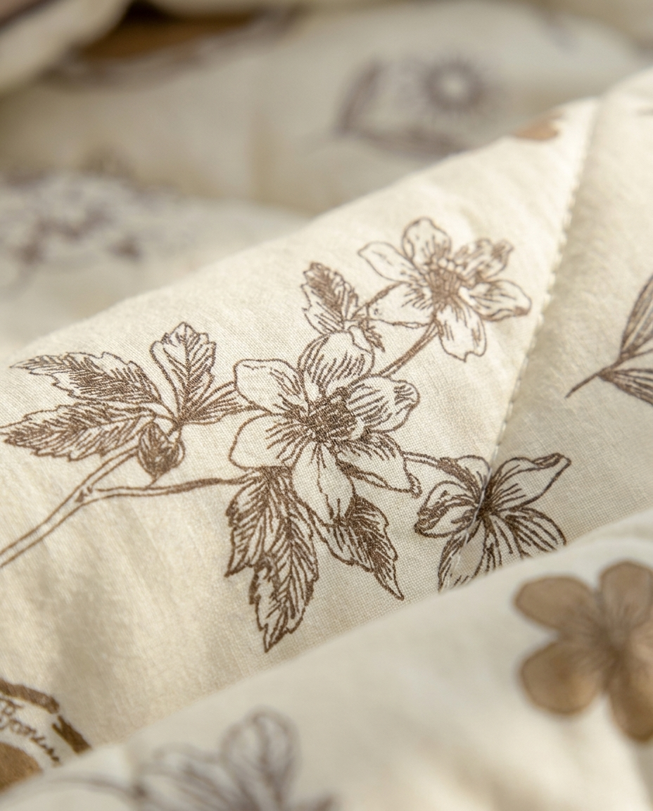 Lightweight Cotton Blanket - Floral Print, Year-Round Comfort