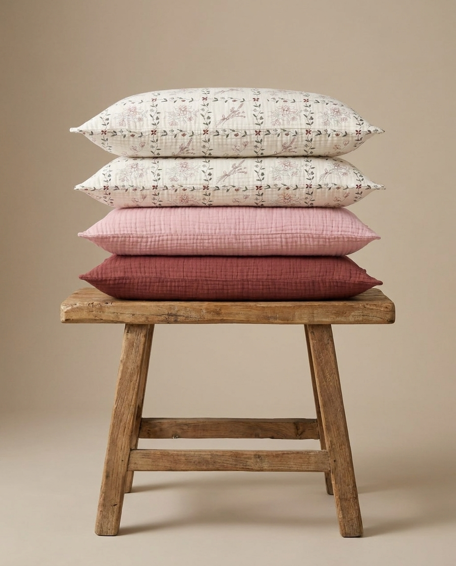 Breathable Muslin Pillowcase Set for Hair and Skin