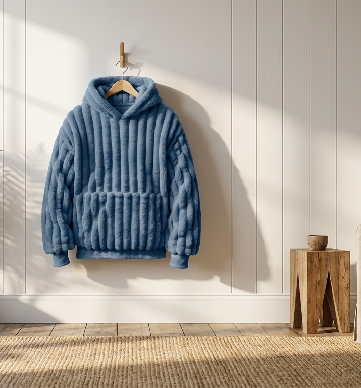 Soft Fleece Blanket Hoodie for Lounging and WFH