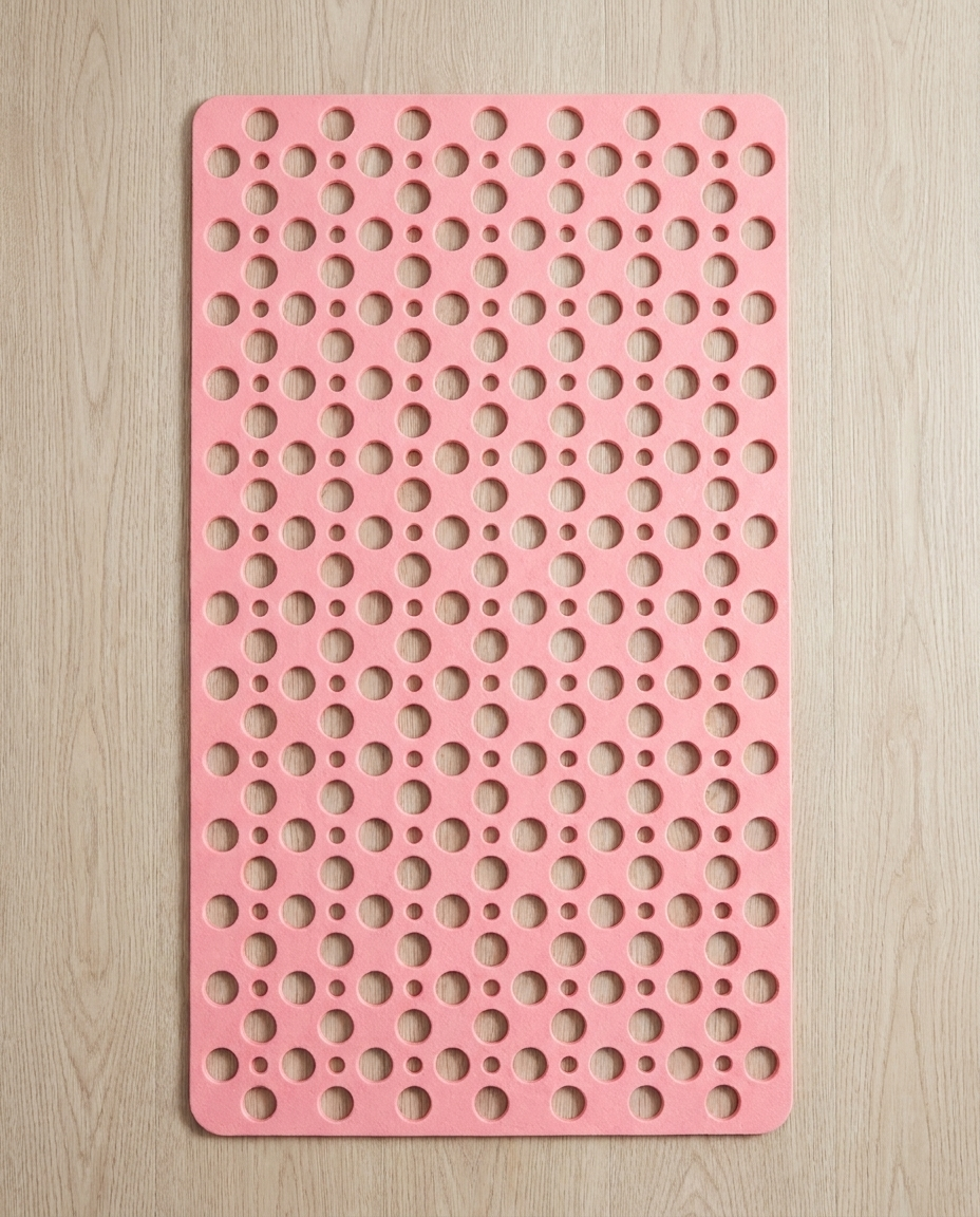 Non-Slip Shower Mat with Suction Cups - Antibacterial TPE