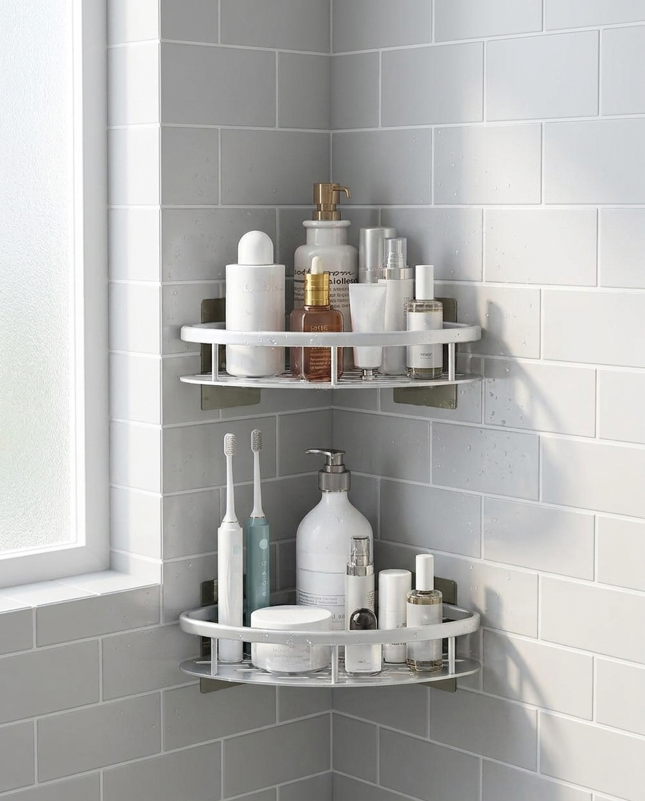 Aluma Curve Shower Caddy - Silver