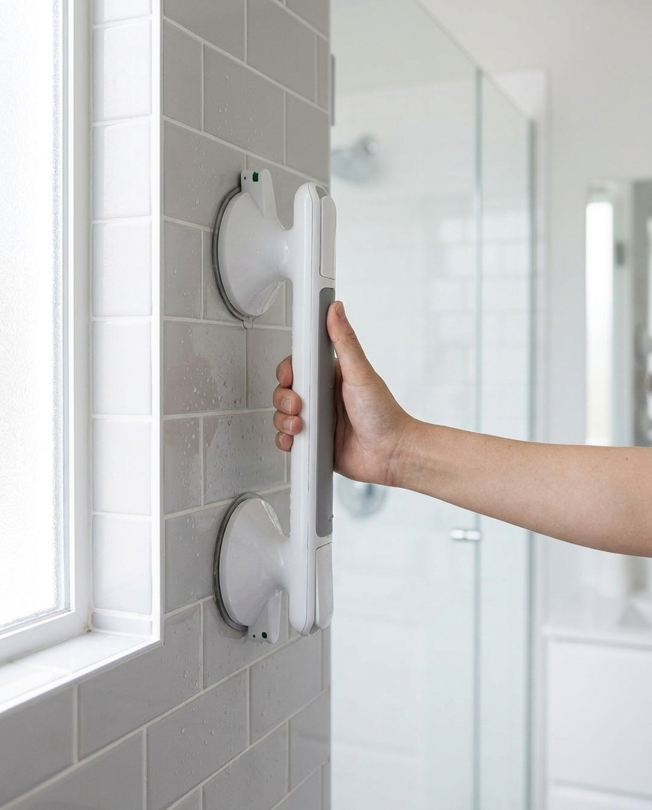 Shower Handle Grab Bar - mounted