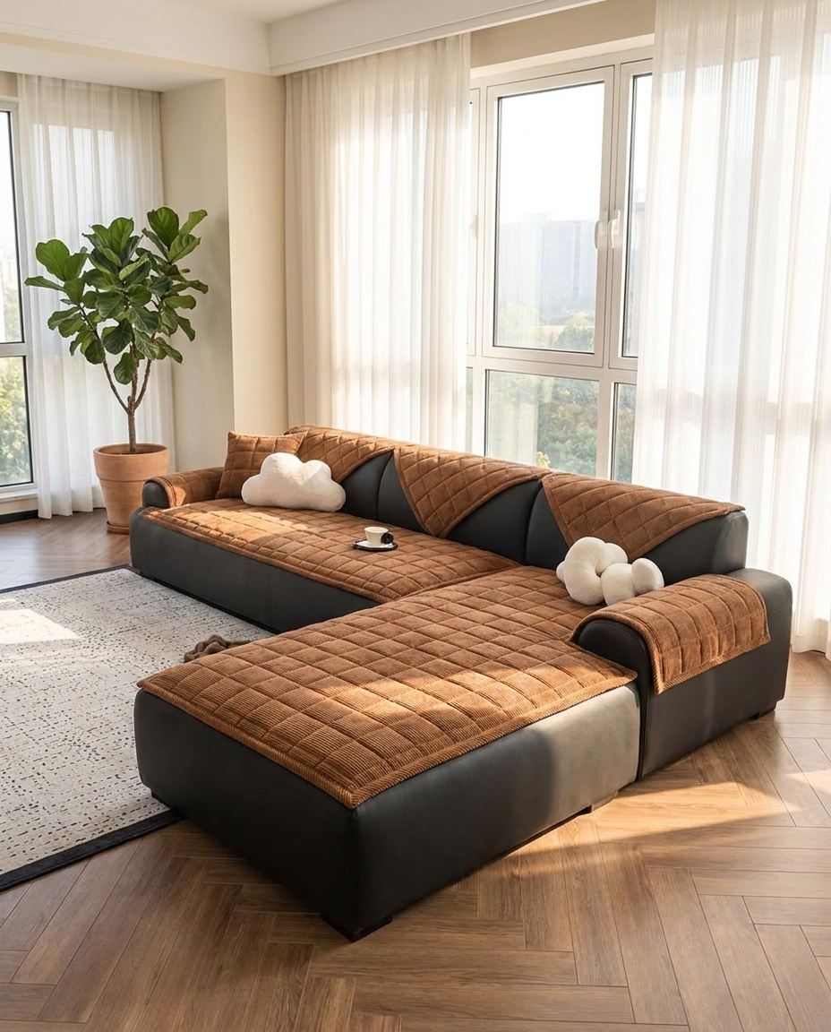 Metro Line Quilted Couch Cover Mat - wide living room