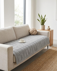 Metro Line Quilted Couch Cover Mat - Forest Haze