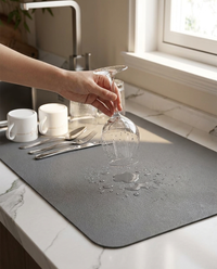 Quick Dry Kitchen Dish Mat - in use