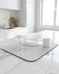 Quick Dry Kitchen Dish Mat - White