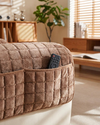 Snug Grid Recliner Cover - storage pocket detail