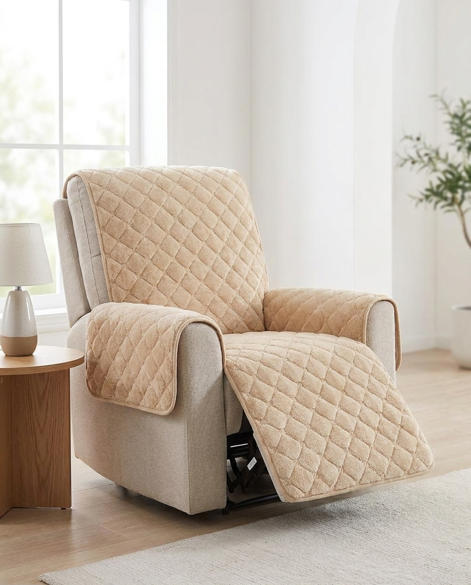 Snug Grid Recliner Cover - Mocha