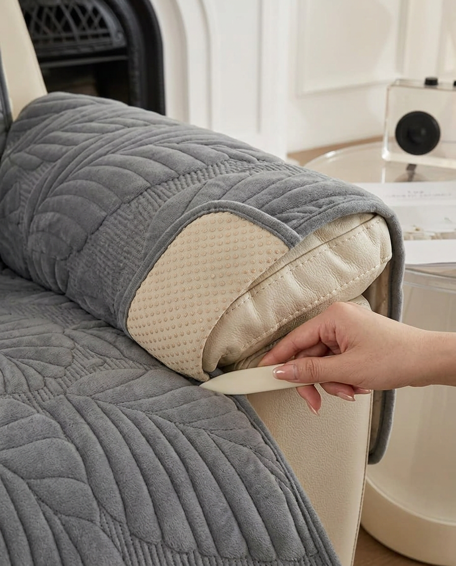 Verdant Leaf Pattern Recliner Cover - fit detail
