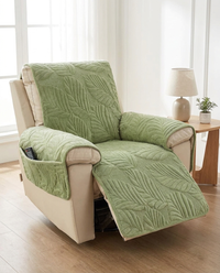 Verdant Leaf Pattern Recliner Cover - Green