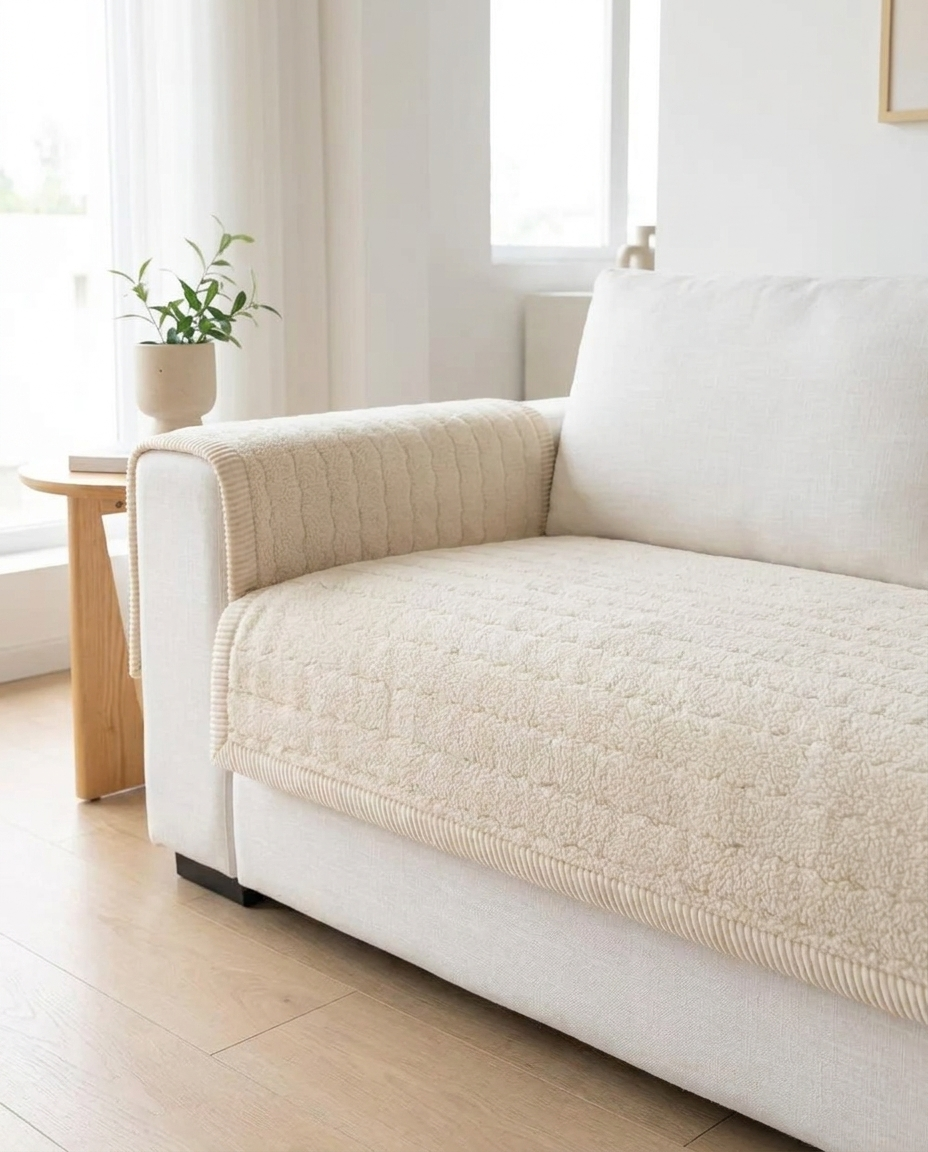 Chic Thick Plush Sofa Cover - hero