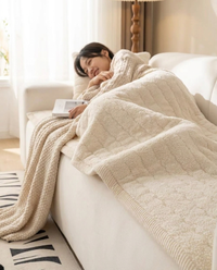 Chic Thick Plush Sofa Cover - in use