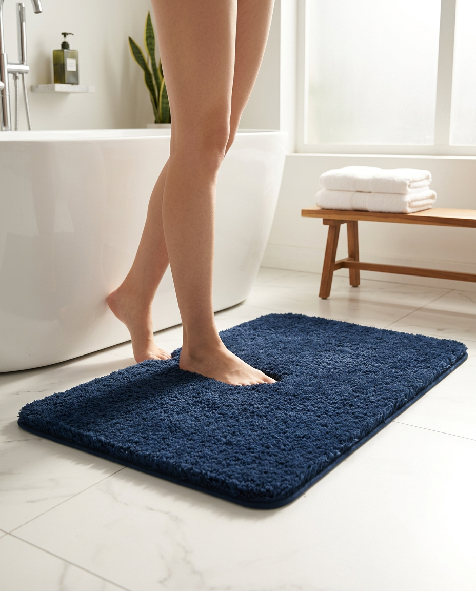 Fur & Plush Bath Rug - White