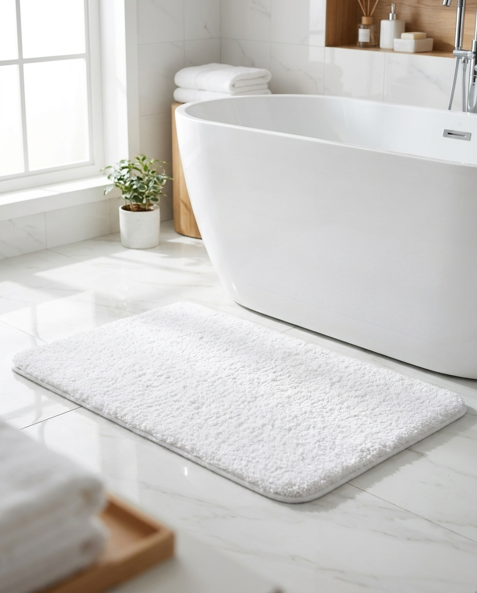 Fur & Plush Bath Rug - Green