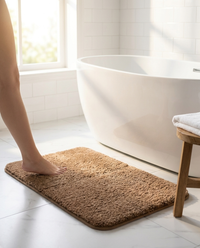 Fur & Plush Bath Rug - Beige