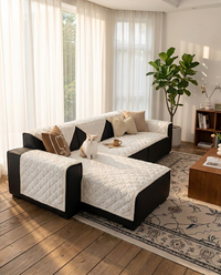 Pet-Proof Textured Quilted Sofa Protector Slipcover - wide living room