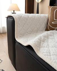 Pet-Proof Textured Quilted Sofa Protector Slipcover - fit detail