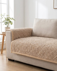 Pet-Proof Textured Quilted Sofa Protector Slipcover - Navy Comfort
