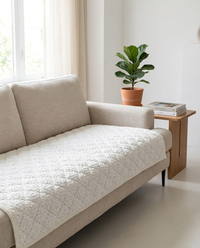 Pet-Proof Textured Quilted Sofa Protector Slipcover - Beige Haven