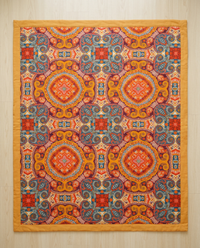 Sunrise Boho Reversible Blanket - flat lay