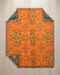 Marigold Reversible Throw Blanket - flat lay