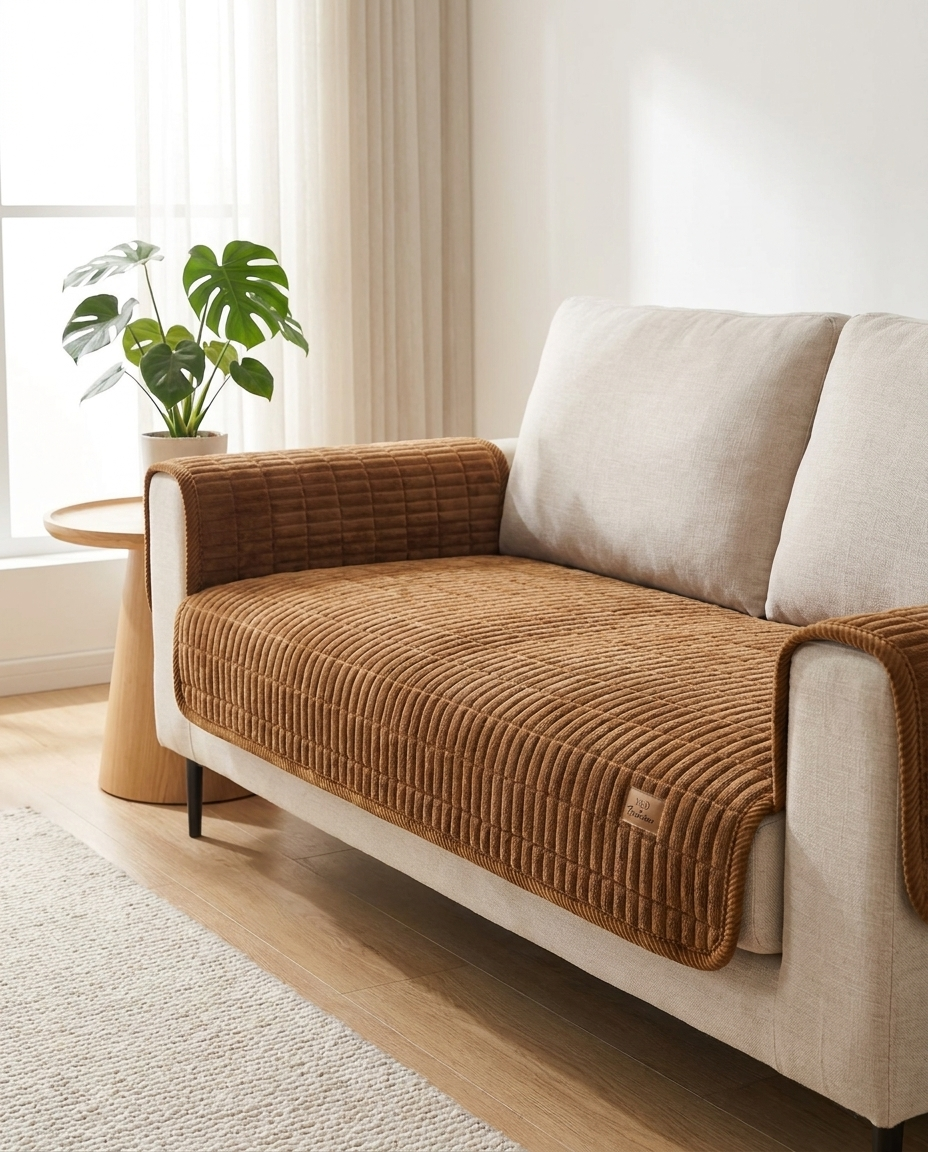 Cozy Quilted Couch Cover Protector - Golden Amber