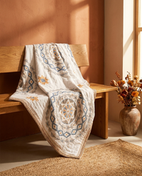 Serene Mandala Cotton Throw Blanket - hero