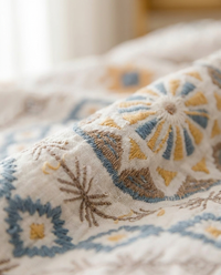Serene Mandala Cotton Throw Blanket - texture detail