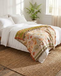 Autumn Leaf Boho Reversible Blanket - bed lifestyle