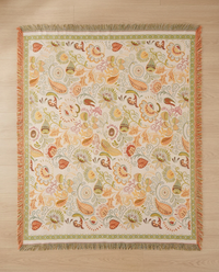 Autumn Leaf Boho Reversible Blanket - flat lay