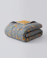 Ginkgo Leaf Throw Blanket - folded studio