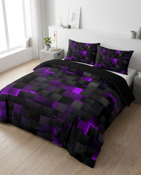 GEOMATRIX Duvet Cover Set - Violet