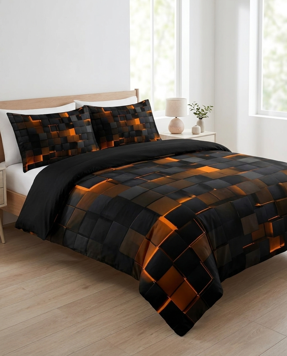 GEOMATRIX Duvet Cover Set - Yellow