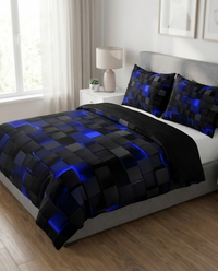 GEOMATRIX Duvet Cover Set - Blue