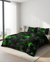 GEOMATRIX Duvet Cover Set - Green