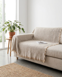 Stripe Herringbone Sofa Cover - Charcoal Weave