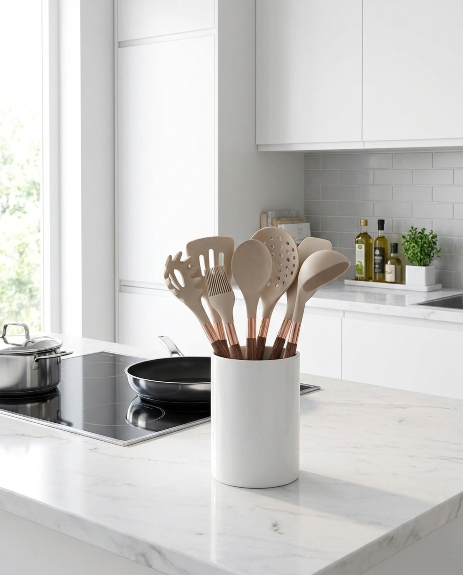 Luxe Silicone Cooking Utensils - wide kitchen