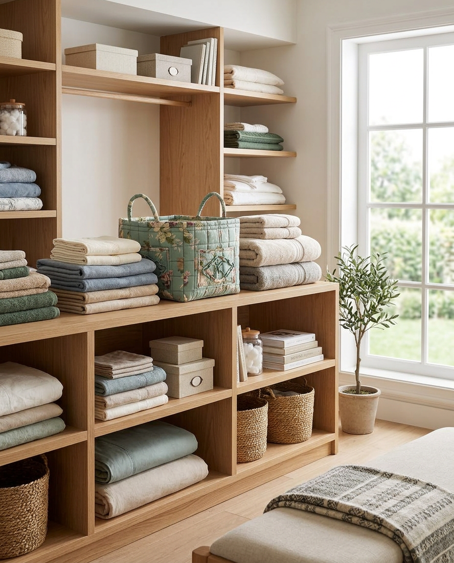 Delicate Floral Canvas Storage Basket - wide shelving