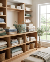 Delicate Floral Canvas Storage Basket - wide shelving