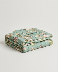 Delicate Floral Canvas Storage Basket - folded studio