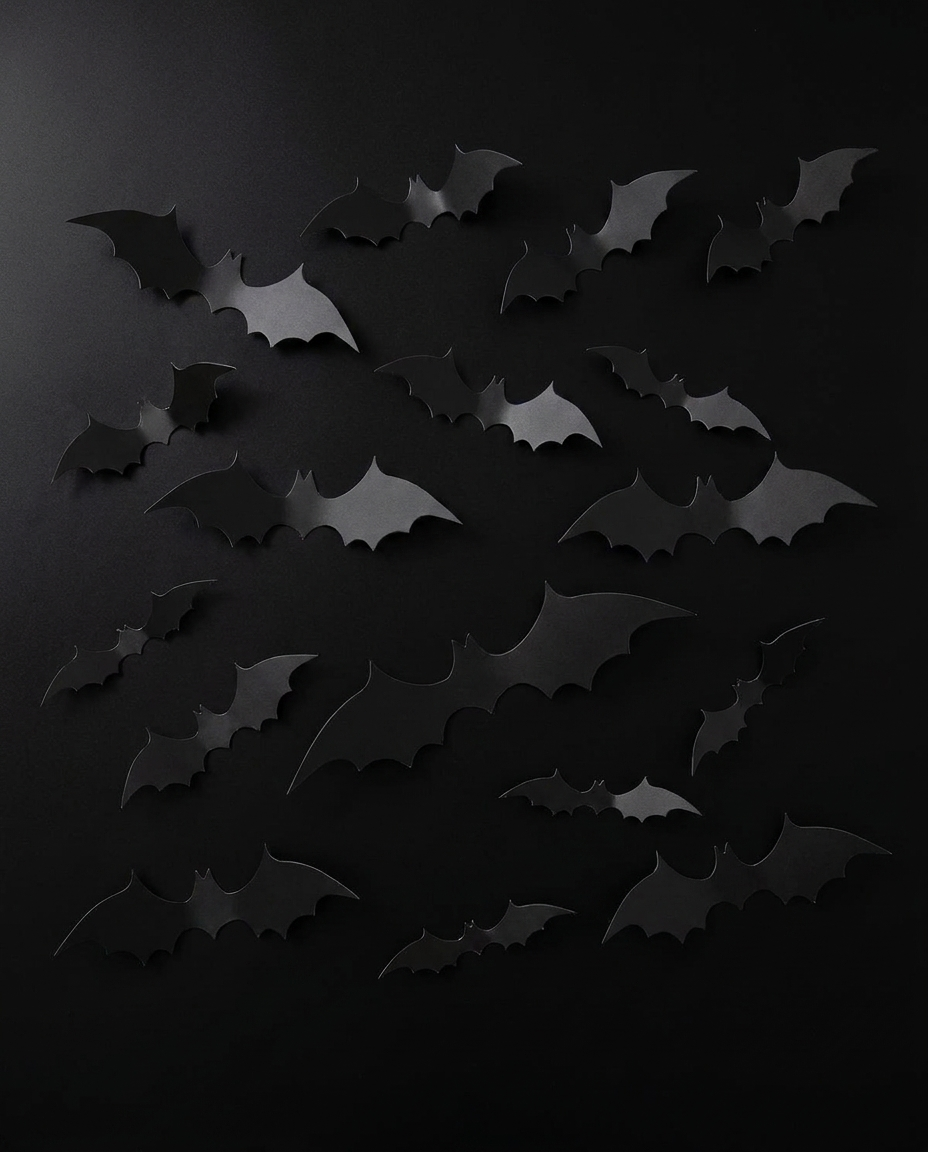 3D Bat Wall Stickers - flat lay set