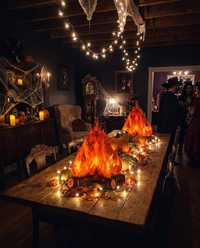 3D Fake Bonfire Centerpiece - wide party room