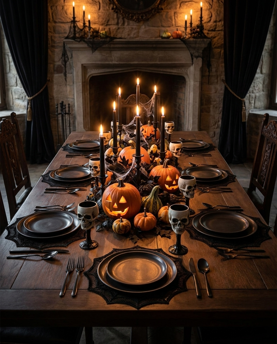 Spiderweb Placemats - wide dinner table
